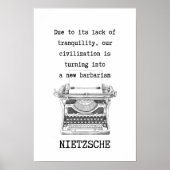 "TRANQUILITEIT EN barbaarsheid", citaat van Nietzs Poster (Voorkant)