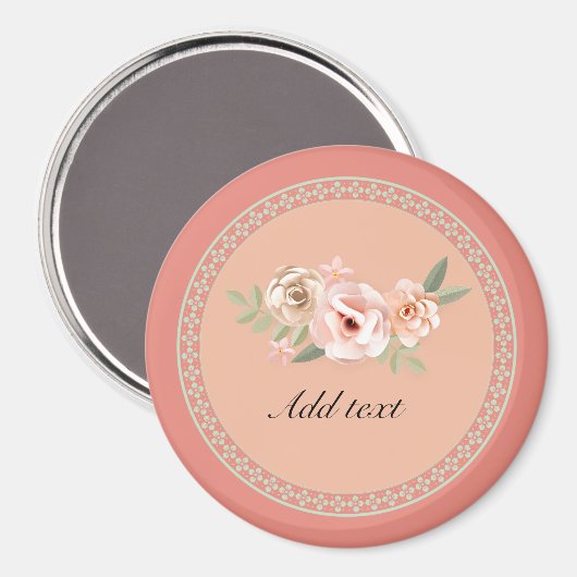 Tranquiliteit, prachtige sjabloon van het bloemont magneet (Voorkant / Achterkant)