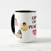 TRANQUILITEIT TWEE-TONS WIT ZWART SIP VAN VREDE MOK (Voorkant links)