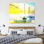 Tranquiliteit - Zeilboten die in de Calm Waters zi Canvas Afdruk (Insitu (Slaapkamer))