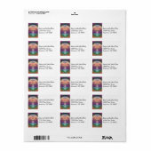 Tranquiliteitsboom van het leven in regenboogkleur etiket (Full Sheet)