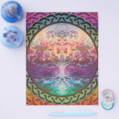 Tranquiliteitsboom van het leven in regenboogkleur flyer (Enkel)