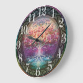 Tranquiliteitsboom van het leven in regenboogkleur grote klok (Hoek)