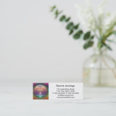 Tranquiliteitsboom van het leven in regenboogkleur mini visitekaartje (Staand voorkant)