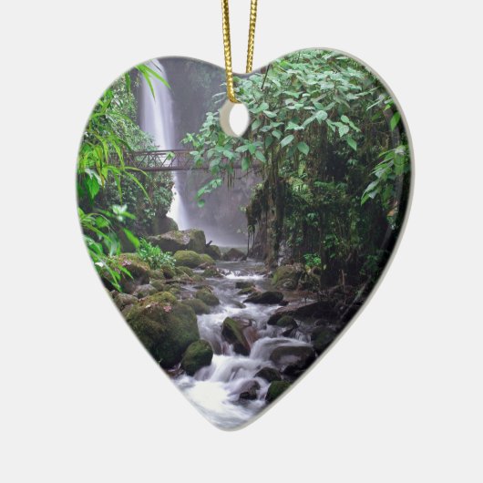 Tranquiliteitscascading waterval Costa Rica Keramisch Ornament (Links)