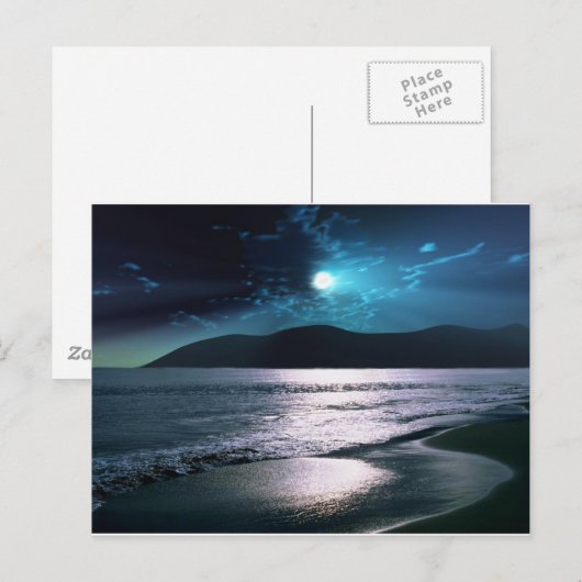 Tranquility Beach Moonrise Briefkaart (Voorkant / Achterkant)