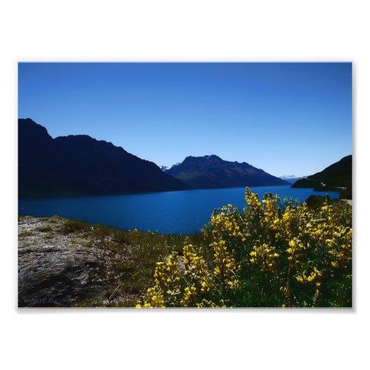 Tranquility Blues South Island, Nieuw-Zeelandse fo Foto Afdruk (Voorkant)