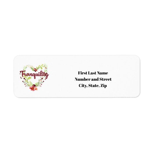 Tranquility Floral Return Address Labels (Voorkant)
