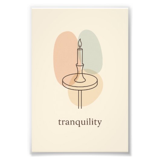 Tranquility Minimalistische Kaars Poster (Voorkant)