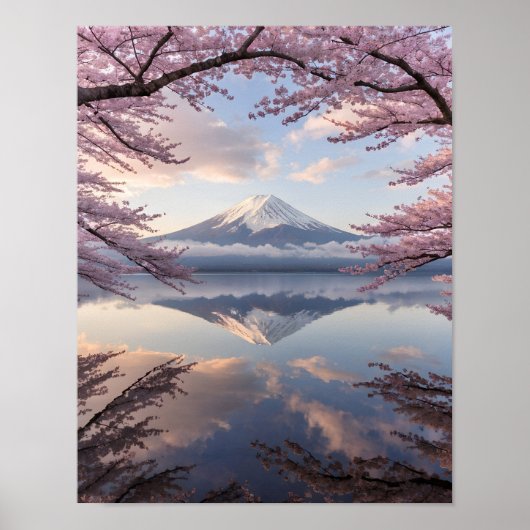 Tranquility of Mount Fuji Reflection Poster (Voorkant)