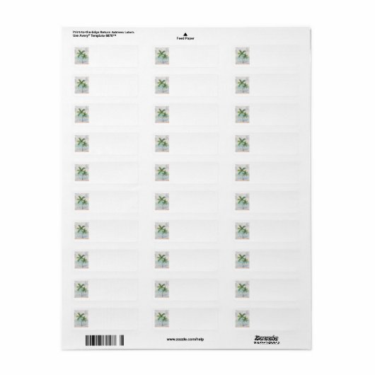 Tranquility Palm Tree Labels (Full Sheet)