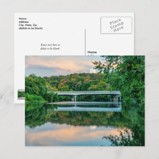 Tranquility Post Card Lake Springfield Evening Briefkaart (Voorkant / Achterkant)