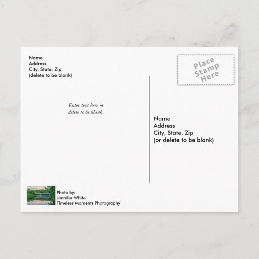 Tranquility Post Card Lake Springfield Evening Briefkaart (Achterkant)