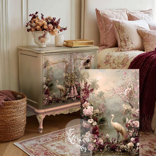 Tranquillity Chinoiserie Vogel Bloemrijke Romance Tissuepapier