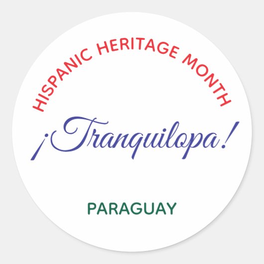 Tranquilopa! Paraguay Ronde Sticker (Voorkant)