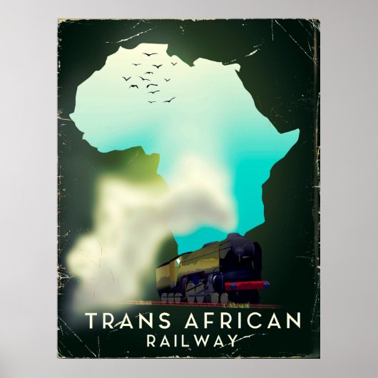 Trans-Afrikaanse spoorweg Reisposter Poster (Voorkant)