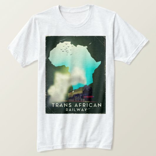 Trans-Afrikaanse spoorweg Reisposter T-shirt (Design voorkant)
