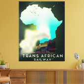 Trans-Afrikaanse treinreisposter Canvas Afdruk (Insitu (Woonkamer))