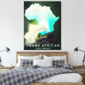 Trans-Afrikaanse treinreisposter Canvas Afdruk (Insitu (Slaapkamer))