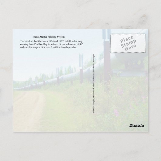 Trans-Alaska Pipeline System, Alaska Briefkaart (Achterkant)