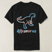 Trans Ally Allysaurus Gay Pride LGBTQ Trans Flag D T-shirt (Design voorkant)