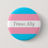 Trans Ally Editable Text Transgender Pride Flag Ronde Button 5,7 Cm (Voorkant)
