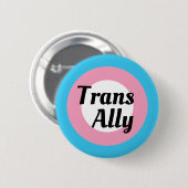 Trans Ally Editable Text Transgender Pride Flag Ronde Button 5,7 Cm (Voorkant /achterkant)
