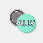 Trans Ally Hollow Letter | Achtergrond munt Magneet (Voorkant / Achterkant)