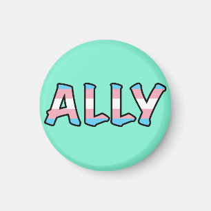 Trans Ally Hollow Letter   Achtergrond munt Magneet