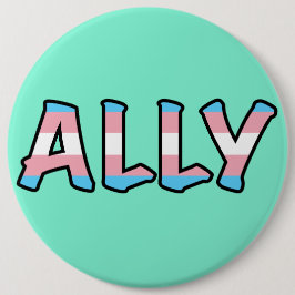 Trans Ally Hollow Letter | Achtergrond munt Ronde Button 6,0 Cm