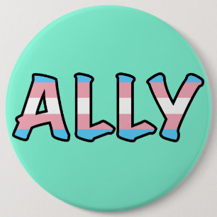 Trans Ally Hollow Letter   Achtergrond munt Ronde Button 6,0 Cm