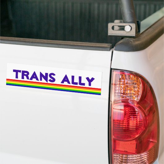 Trans Ally, regenboog Bumpersticker (Op Truck)