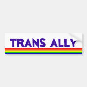 Trans Ally, regenboog Bumpersticker (Voorkant)