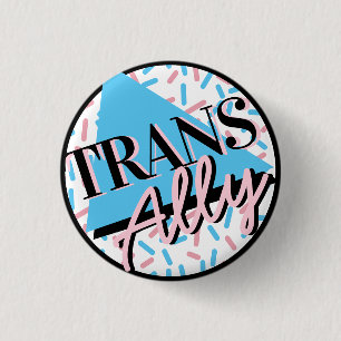 Trans Ally Roze Blauw Sprinkles 90s LGBT Ronde Button 3,2 Cm
