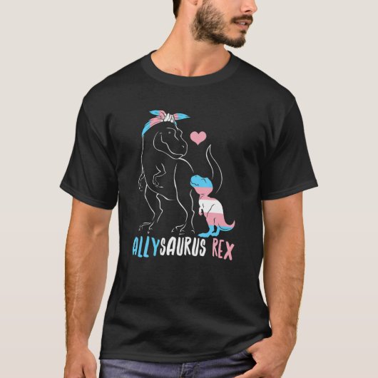 Trans Allysaurus Dinosaur Rex Saurus Transgender L T-shirt (Voorkant)