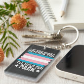 Trans als deze vlag je aanbiedt, help ik je met in sleutelhanger (Voorkant Rechts)