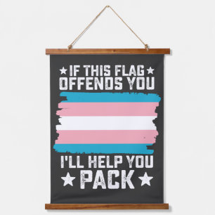 Trans Als Deze Vlag Je Ooit Ergert Zal Ik Je Helpe Hangend Wandkleed
