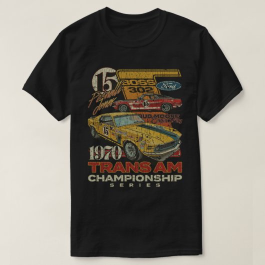 Trans AM Kampioenschap Mustang 15 1970 T-shirt (Design voorkant)