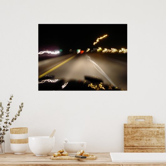 Trans Am Night Uitzicht Poster (Keuken)