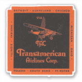 Trans-American Airline Corp Aviation Sticker (Voorkant)