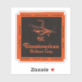 Trans-American Airline Corp Aviation Sticker (Vel)