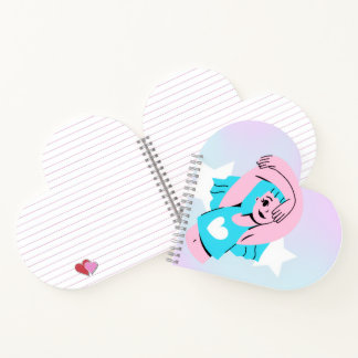 trans art design on heart shape notebook notitieboek