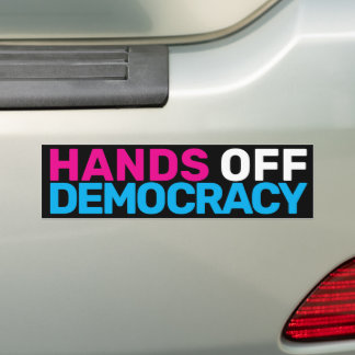 Trans Art Feministisch protest handen af van democ Bumpersticker