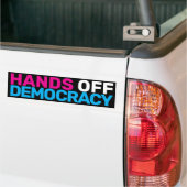 Trans Art Feministisch protest handen af van democ Bumpersticker (Op Truck)