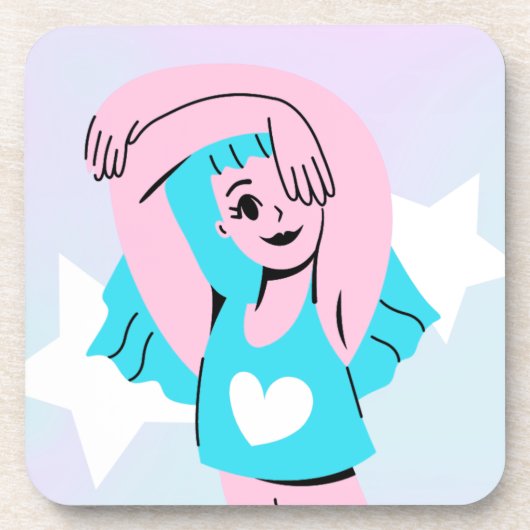 trans art on hard plastic coaster bier onderzetter (Voorkant)