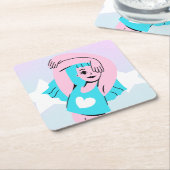 trans art on paper coaster kartonnen onderzetters (Schuin)