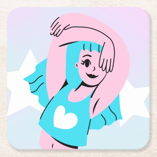 trans art on paper coaster kartonnen onderzetters (Voorkant)