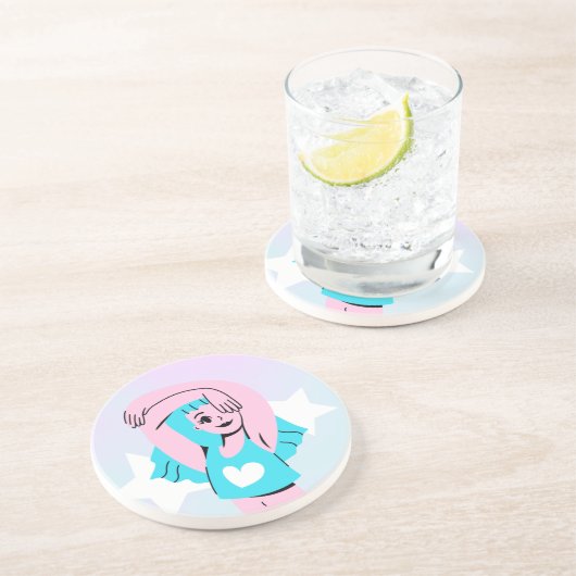 trans art on sandstone coaster zandsteen onderzetter (Zijkant)