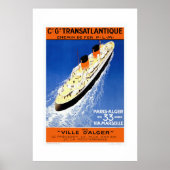 trans-Atlantisch Poster voor cruiseschepen (Voorkant)