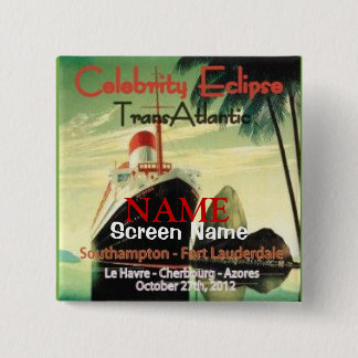 Trans-Atlantische Oceaan 2012 Vierkante Button 5,1 Cm